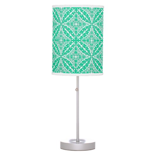Moroccan tiles - turquoise and white table lamp (Front)