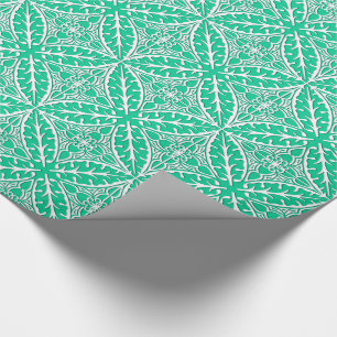 Moroccan tiles - turquoise and white wrapping paper