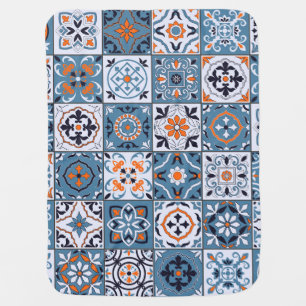 Moroccan Tiles: Vintage Seamless Elegance Baby Blanket