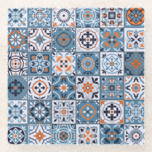 Moroccan Tiles: Vintage Seamless Elegance Glass Coaster