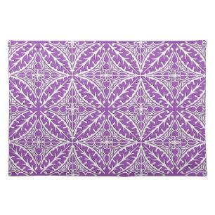 Moroccan tiles - violet and white cloth placemat