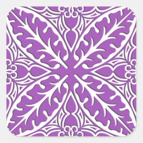 Moroccan tiles _ violet and white square sticker