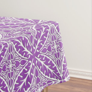 Moroccan tiles - violet and white tablecloth