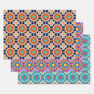 Moroccan Tiles Wrapping Paper Sheets