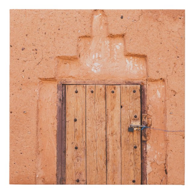 Moroccan Traditional Wooden Window Texture Faux Canvas Print (Front)