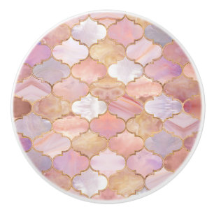 Moroccan trellis Pastel Mineral Textures Ceramic Knob