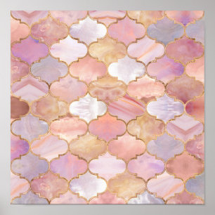Moroccan Trellis Pastel Mineral Textures Poster
