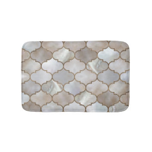 Moroccan trellis Pearl and Gold Bath Mat
