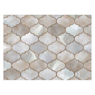 Moroccan trellis Pearl and Gold Tablecloth