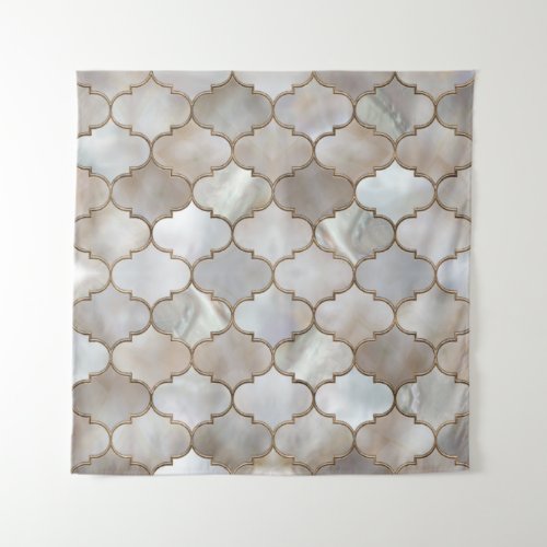 Moroccan trellis Pearl and Gold Tapestry