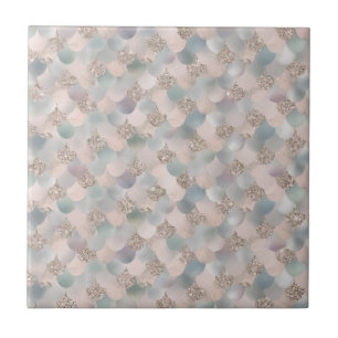 Moroccan trellis White marble and pink Ceramic Til Tile