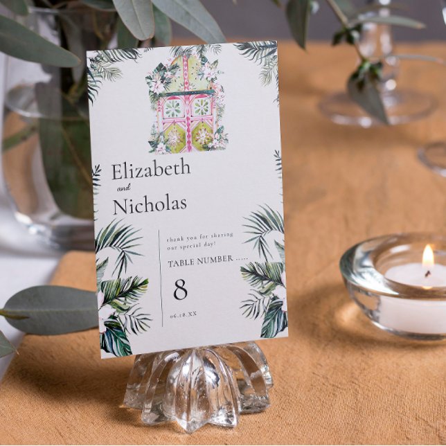 Moroccan Tropical Floral | Wedding Table Number (Creator Uploaded)