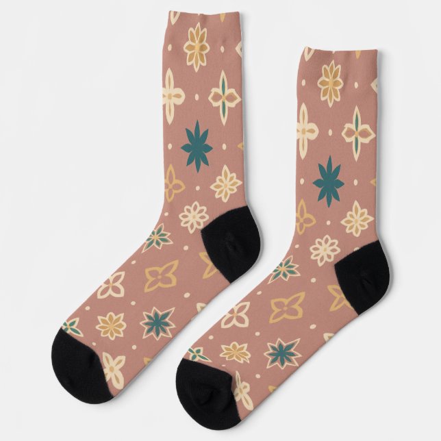 Moroccan Whispers – Elegant Geometric Sock (Left)