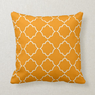 Moroccan White and Orange Throw Pillow