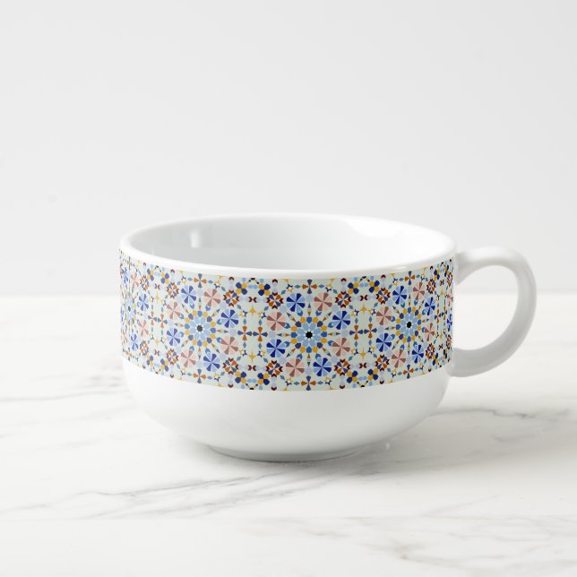 Moroccan Zelije !Moroccan Zellige Soup Mug (Left)