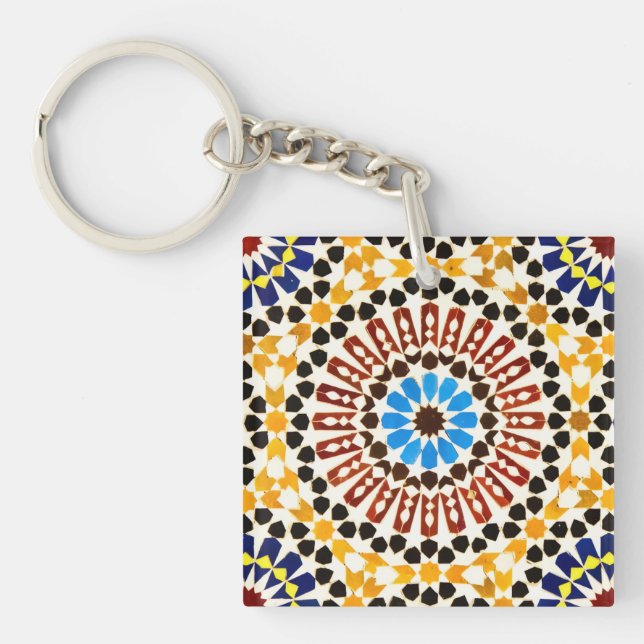 Moroccan Zellige Harmony  Keychain (Front)