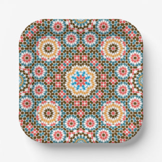 Moroccan Zellige style pattern Paper Plates