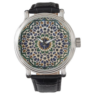 Moroccan Zellige Tile Pattern Square Keychain Is Watch