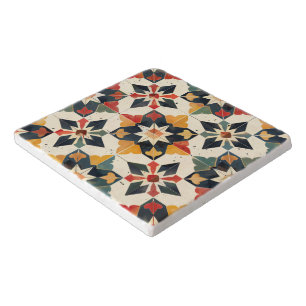 Moroccan Zellij Red Yellow and Green Trivet