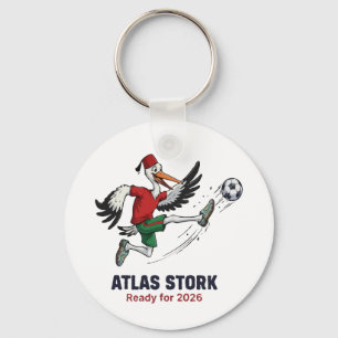 Morocco 2026 Atlas Stork Soccer Mascot – Fun Sport Keychain