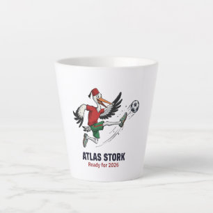 Morocco 2026 Atlas Stork Soccer Mascot – Fun Sport Latte Mug
