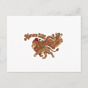 Morocco 2026 Retro Lion Mascot - Colorful Moroccan Holiday Postcard
