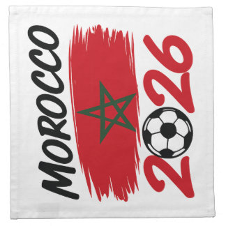 Morocco 2026 Soccer Fan Football Supporter Pride  Cloth Napkin