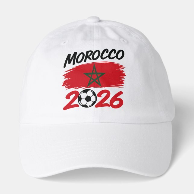 Morocco 2026 Soccer Fan Football Supporter Pride  Hat (Front)