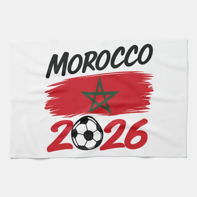 Morocco 2026 Soccer Fan Football Supporter Pride  Kitchen Towel (Horizontal)