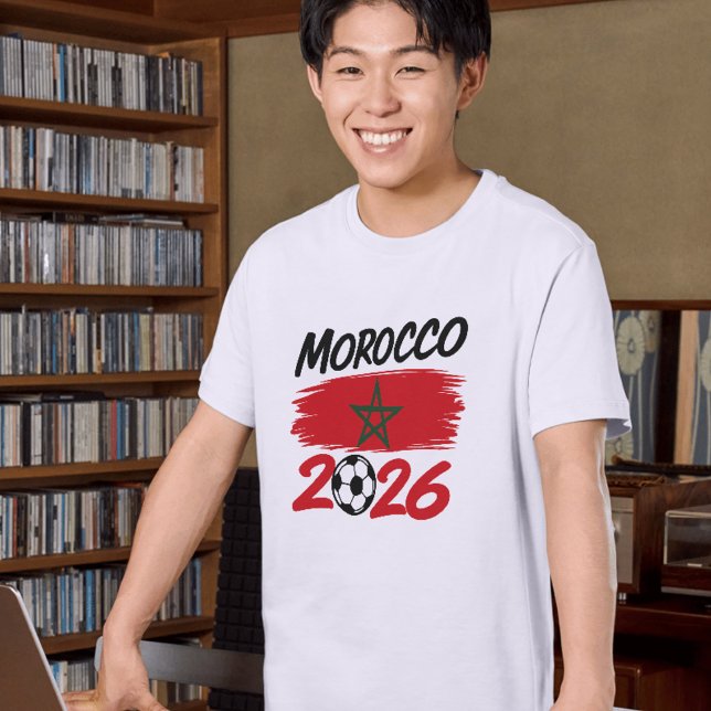 Morocco 2026 Soccer Fan Football Supporter Pride  T-Shirt (Creator Uploaded)