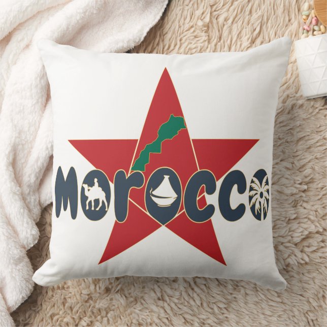 Morocco - A Star of Tradition and Today Throw Pillow (Blanket)