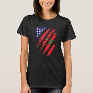 Morocco American Grown Flag USA Patriot Heritage M T-Shirt