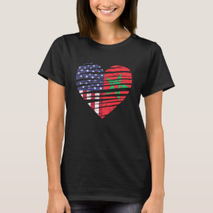 Morocco American Grown Heart USA Patriot Heritage T-Shirt