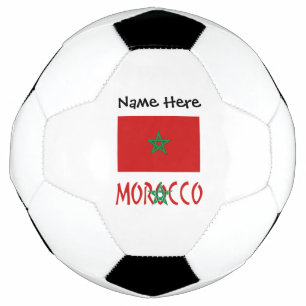 Morocco and Moroccan Flag with Your Name Soccer Ba Ball