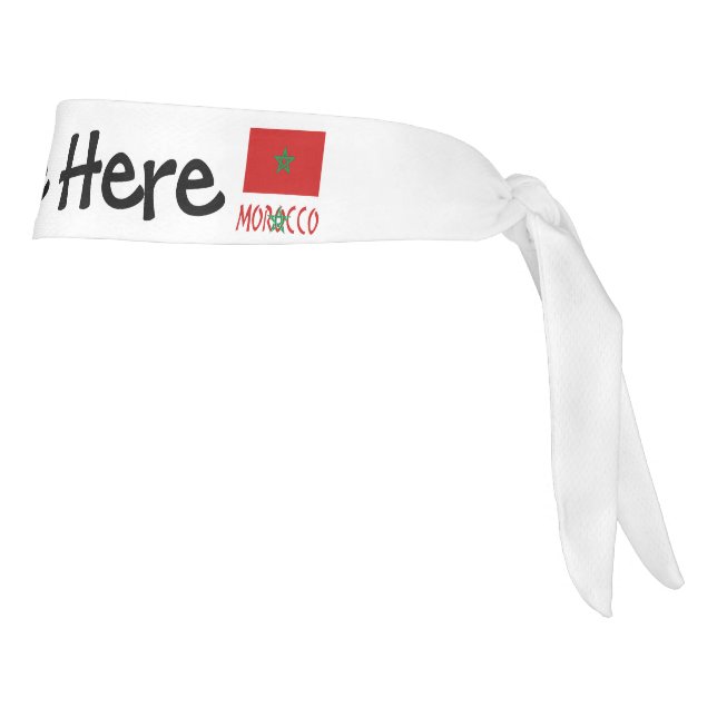 Morocco and Moroccan Flag with Your Name Tie Headb Headband (Rotate 90)