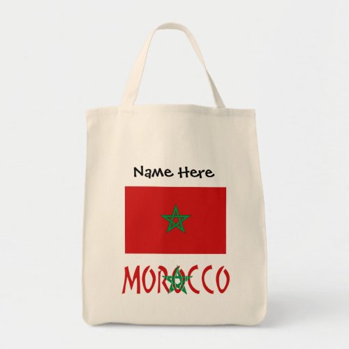 Morocco and Moroccan Flag with Your Name Tote Bag