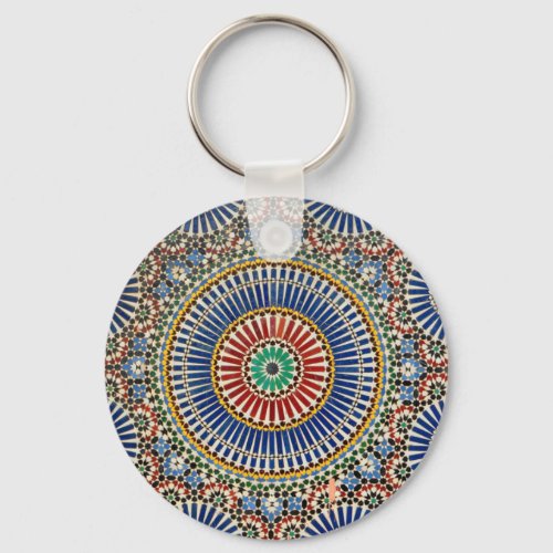 morocco arab mosaic islam religious pattern keychain