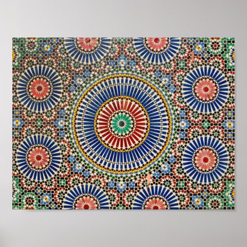 morocco arab mosaic islam religious pattern poster