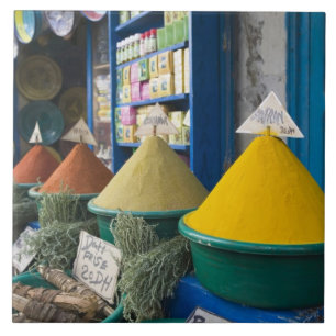 MOROCCO, Atlantic Coast, ESSAOUIRA: Spice Market Ceramic Tile