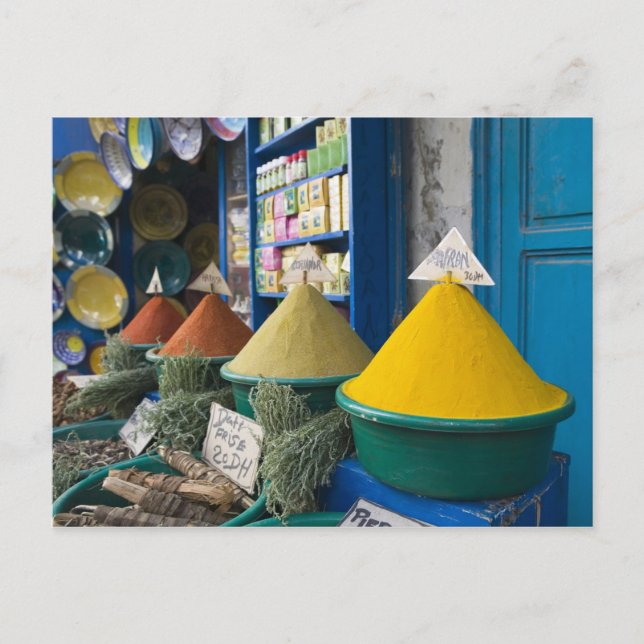 MOROCCO, Atlantic Coast, ESSAOUIRA: Spice Market Postcard (Front)