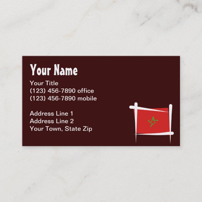 Morocco Brush Flag Business Card (Front)