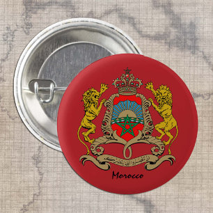 Morocco button, patriotic Moroccan Flag fashion Button
