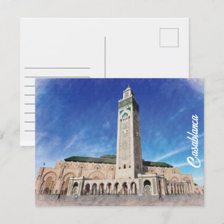Morocco Casablanca Mosque Hassan 2 Islamic Postcard