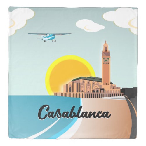 Morocco Casablanca Travel poster Duvet Cover