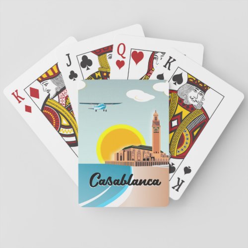 Morocco Casablanca Travel poster Playing Cards