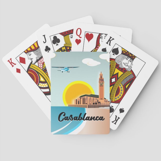 Morocco Casablanca Travel poster Poker Cards (Back)