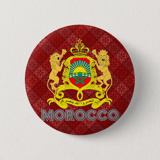 Morocco Coat of Arms Button (Front)