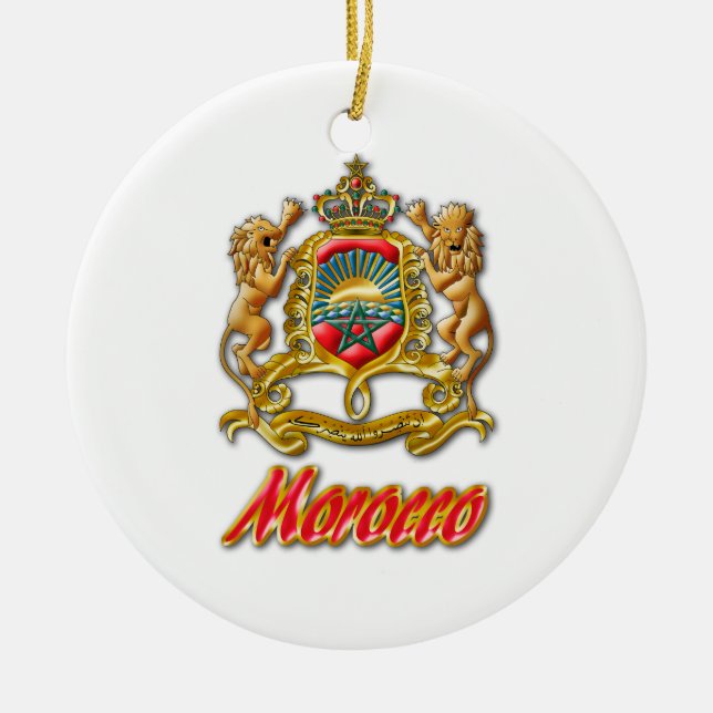 Morocco Coat of Arms Ceramic Ornament (Front)
