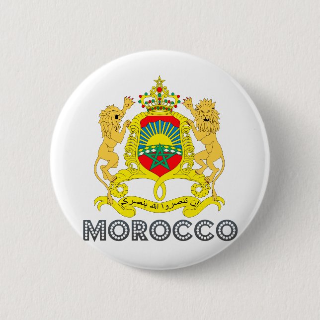 Morocco Coat of Arms Pinback Button (Front)