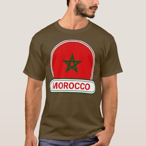 Morocco Country Badge Morocco Flag T_Shirt